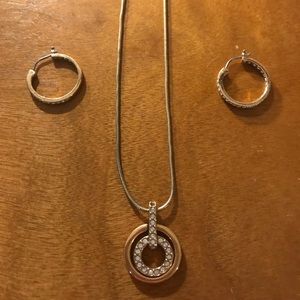 Swarovski Rose Gold Necklace and Earring Set